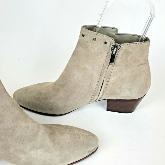 Sam Edelman Gray Suede Ankle Boots with Fringe - Picture 7 of 9
